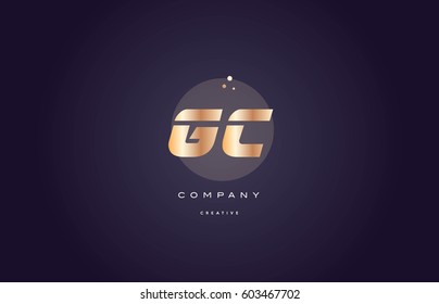 gc g c  gold yellow golden metal metallic bold luxury product modern creative gradient alphabet company logo design vector icon template