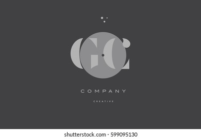gc g c  grey modern stylish alphabet dot dots eps company letter logo design vector icon template 