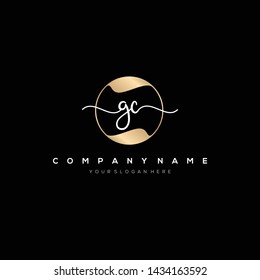 GC handwriting initial logo template vector.
