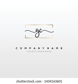 GC handwriting initial logo template vector.