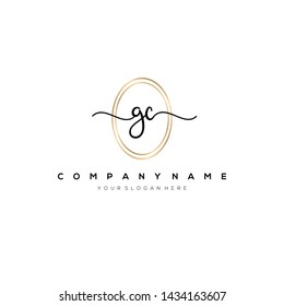 GC handwriting initial logo template vector.