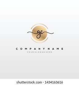 GC handwriting initial logo template vector.