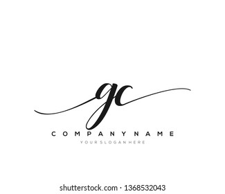 GC handwriting initial  logo vector