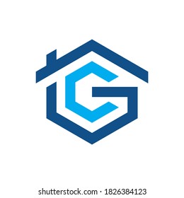 gc home house logo symbol letter vector abjad