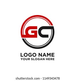 GC initial circle logo template vector