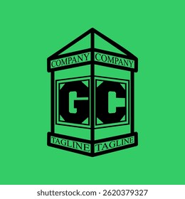 GC Initial Explore this unique collection of alphabet house logos,featuring stylish letter combinations inside a geometric house outline. Perfect for branding, real estate businesses, graphic design