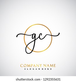 GC Initial Handwriting logo template vector