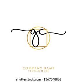 GC Initial handwriting logo template