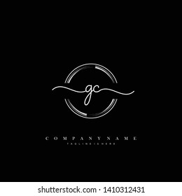GC initial handwriting logo template vector