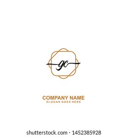 GC Initial handwriting logo template vecto