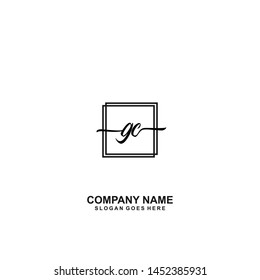 GC Initial handwriting logo template vecto