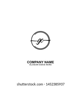 GC Initial handwriting logo template vecto