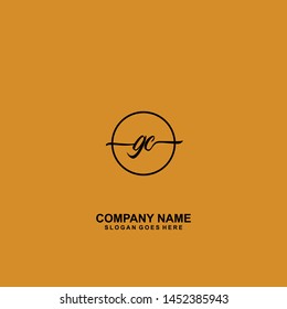 GC Initial handwriting logo template vecto
