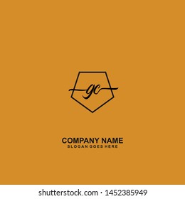 GC Initial handwriting logo template vecto