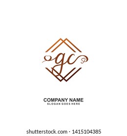 GC Initial handwriting logo vector