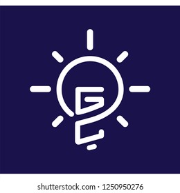 GC Initial Letter with creative bulb Logo vector element. Initial letter bulb Logo Template