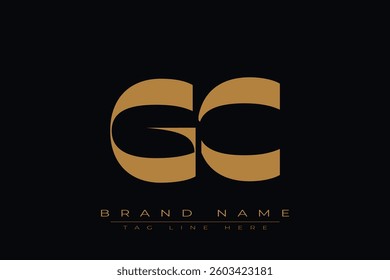 GC initial letter logo design. Letter G and C luxury alphabet letter logo icon template