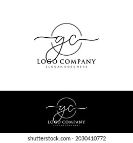 GC Initial letters, handwriting signature logo.