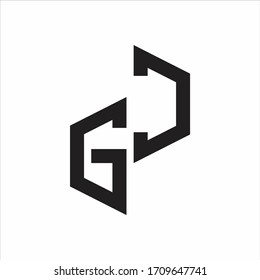 GC Initial Letters Logo-Monogramm mit bis zu nach unten gerichteten Stilen