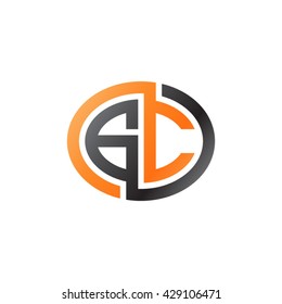 GC initial letters looping linked ellipse logo orange black