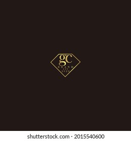GC Initial logo diamond luxury wedding illustration