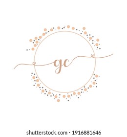 GC Initial monogram handwriting luxury illustration