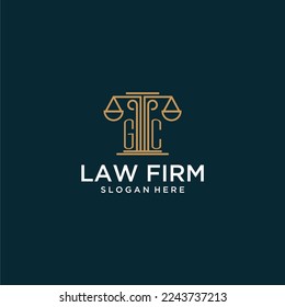 GC initial monogram logo for lawfirm with scale vector design