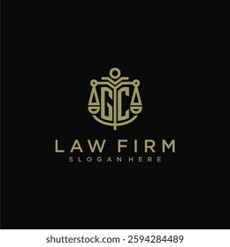 GC initial monogram logo for lawfirm with scale vector design