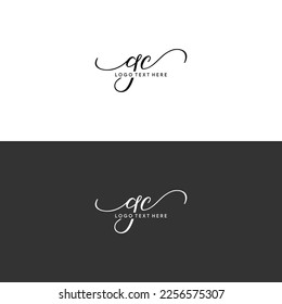 GC initials letters with swirls, GC cursive letters in monogram style, GC script letters, GC logo