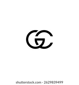Tecnologia de ilusão de design de logotipo de iniciais GC