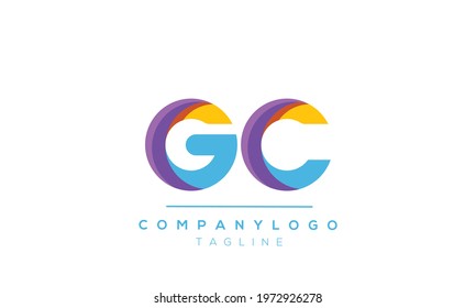 GC initials monogram letter text alphabet logo design