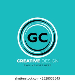 Diseño creativo del logotipo de la carta de GC. GC diseño único. Ilustración vectorial