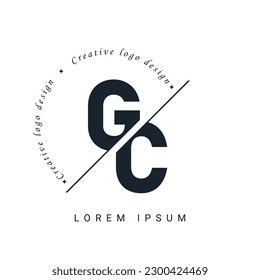 GC Letter Logo Design mit einer kreativen Schnitt. Kreatives Logo-Design