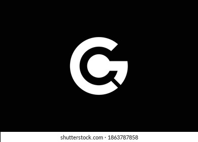 GC letter logo design on luxury background. CG monogram initials letter logo concept. GC icon design. CG elegant and Professional white color letter icon design on black background. G C