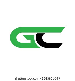 Logotipo GC Lettermark em verde e preto