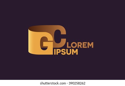 GC letters logo, G and C letters logo alphabet design.