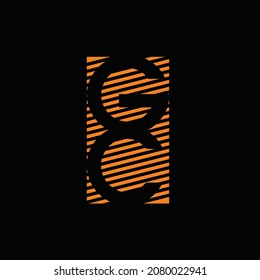 GC lines initial logo vector image
