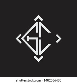 GC Logo Abstrac letter Monogram with Arrow in every side isolated on black background