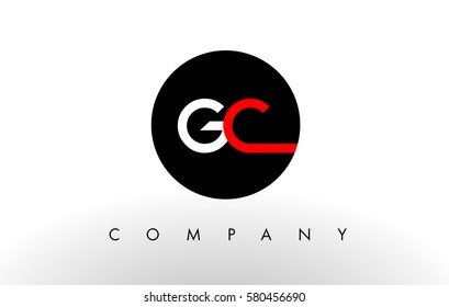 GC Logo.  Letter Design Vector with Red and Black Colors.