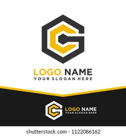 GC logo letter initial, Abstract polygonal Background Logo,