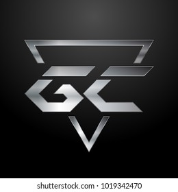 GC Logo, Metal Logo, Silver Logo, Monogram, Polygon