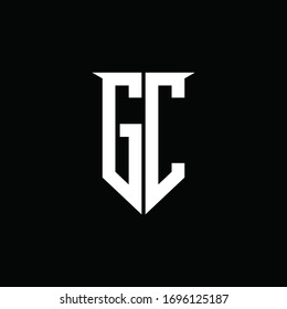 GC logo monogram with emblem shield style design template