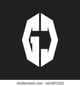GC Logo monogram with octagonal ribbon style design template