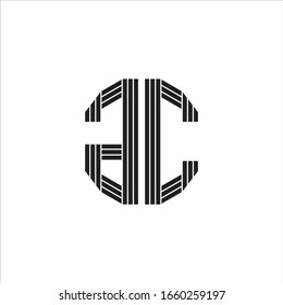 GC Logo monogram outline style linked isolated on white background
