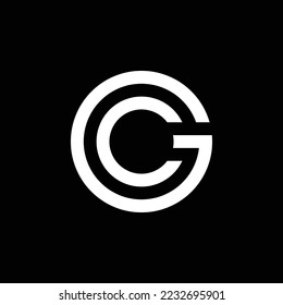 GC Logo. Round Letters Logotype. Monogram Initials.