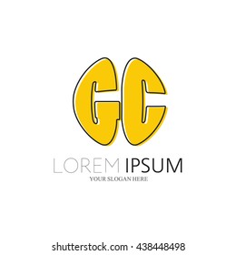 GC Logo. Vector Graphic Sphere Branding Letter Element. White Background