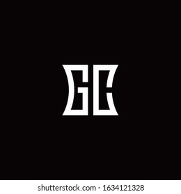 GC monogram logo with curved side style design template