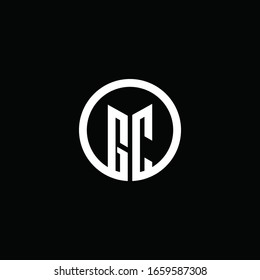 GC monogram logo isolated with a rotating circle