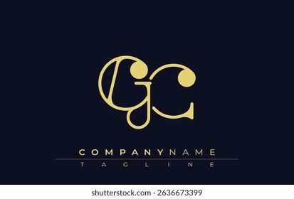 GC Typography Logo Design. Stylish monogram design depiction featuring the letters G and C combined in an artistic signature style, delivering a unique and creative visual representation.