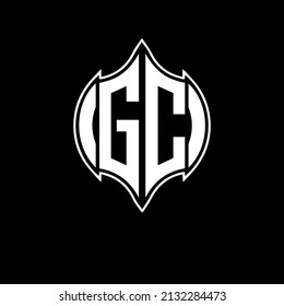 GC Einzigartiges, modernes, abstraktes geometrisches Design mit Vektorbriefen Logo-Design.
